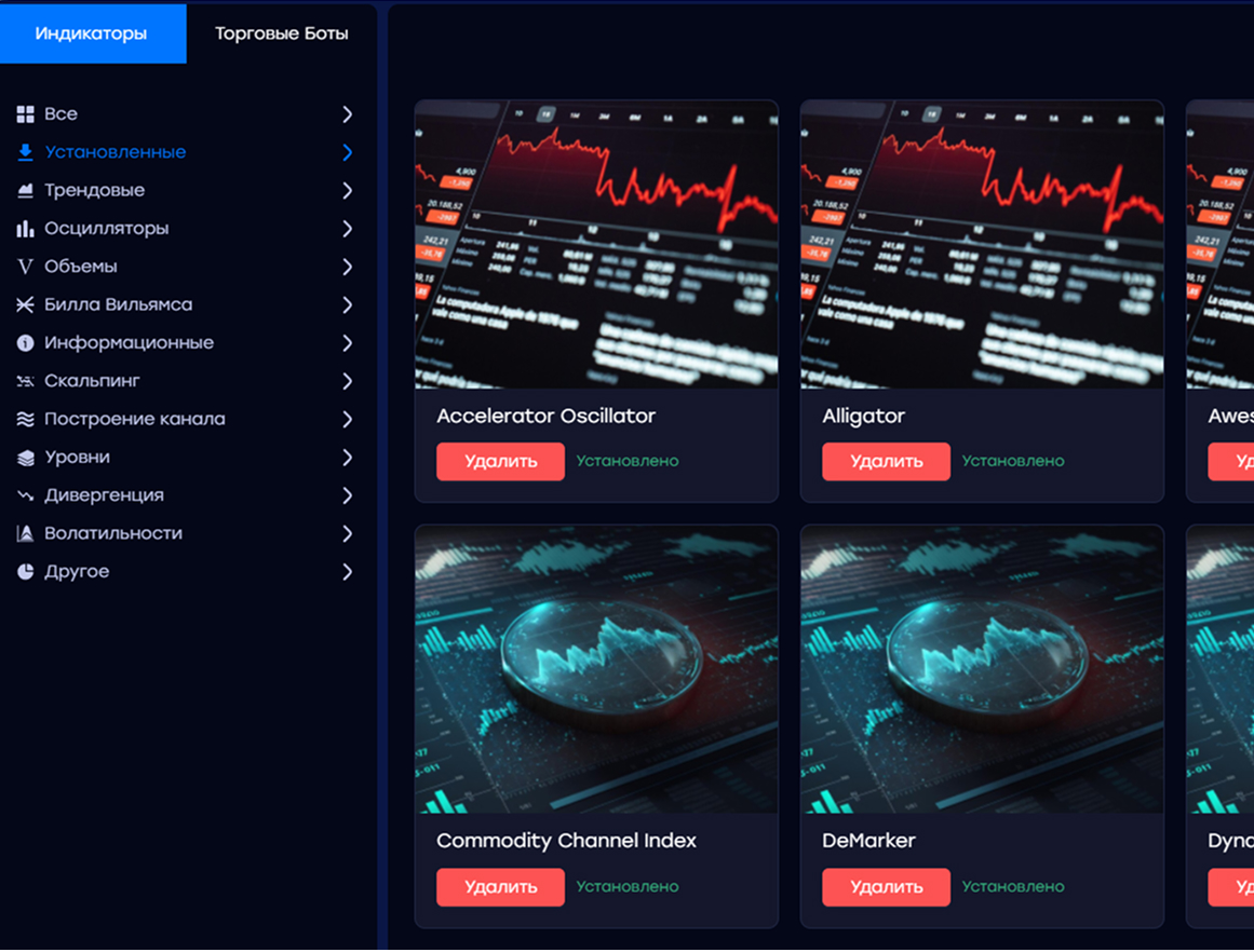 Магазин торговых ботов с различными стратегиями